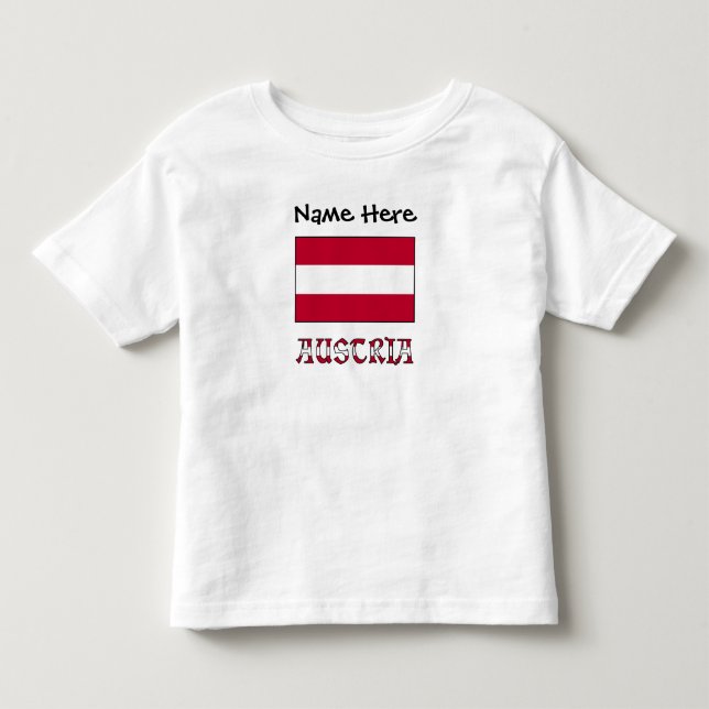 Austria Austrian Flag Personalized Toddler T-shirt (Front)