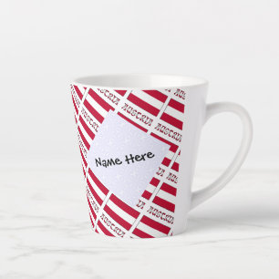 Austria Austrian Flag Tiled Black Personalization Latte Mug