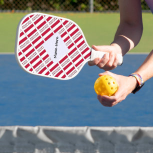 Austria Austrian Flag Tiled Black Personalization  Pickleball Paddle
