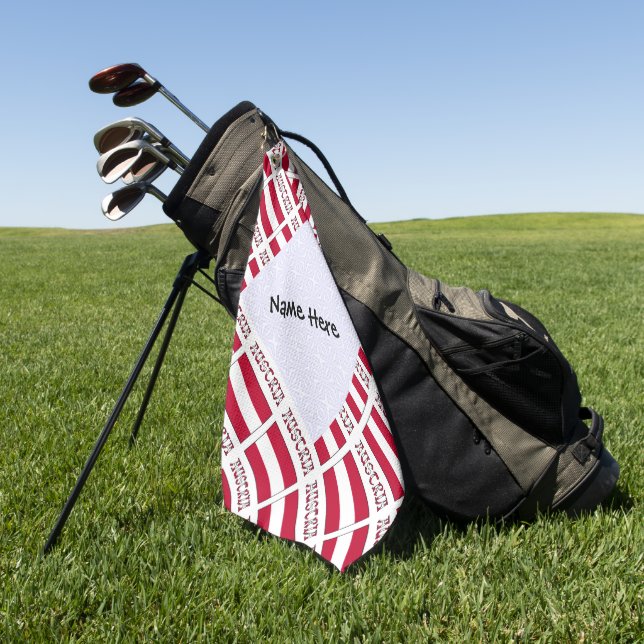 Austria Austrian Flag Tiled Personalized  Golf Towel (Green)
