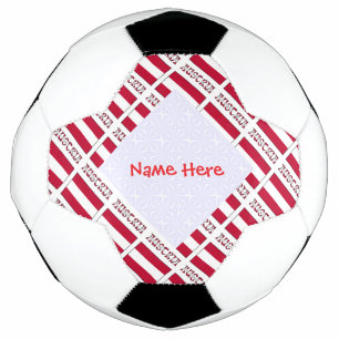 Austria Austrian Flag Tiled Red Personalized Soccer Ball