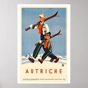 Austria Autriche Vintage Ski Poster