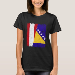 Austria Bosnia and Herzegovina Half Flag T-Shirt