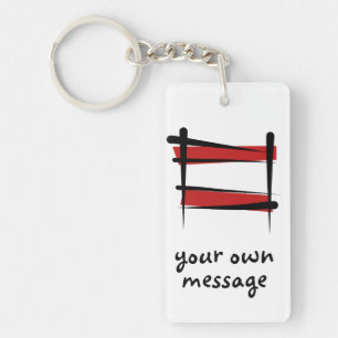 Austria Brush Flag Keychain