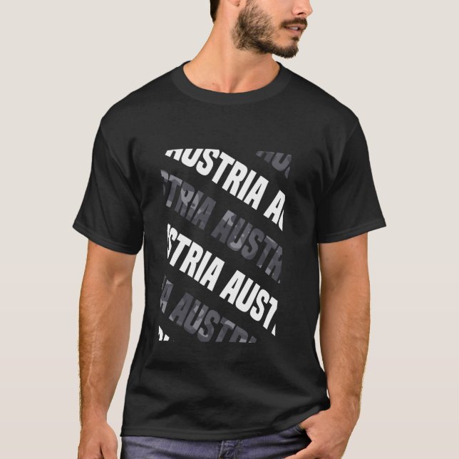 Austria Camo Pattern Grey Camouflage T-Shirt (Front)