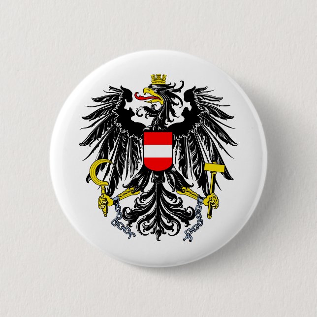 Austria coat of arms 2 inch round button (Front)