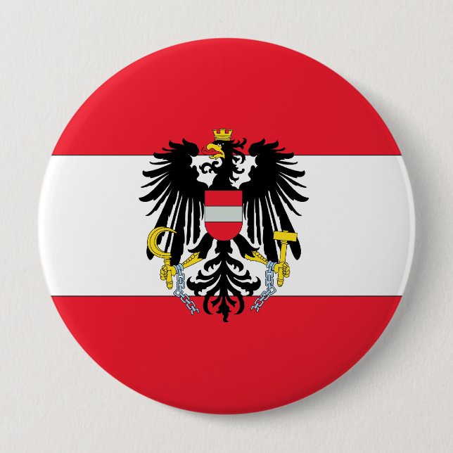 Austria Coat of Arms 4 Inch Round Button (Front)