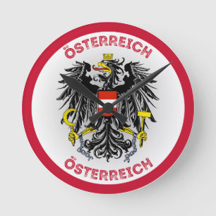 Austria Coat of Arms Circle Shape Round Clock