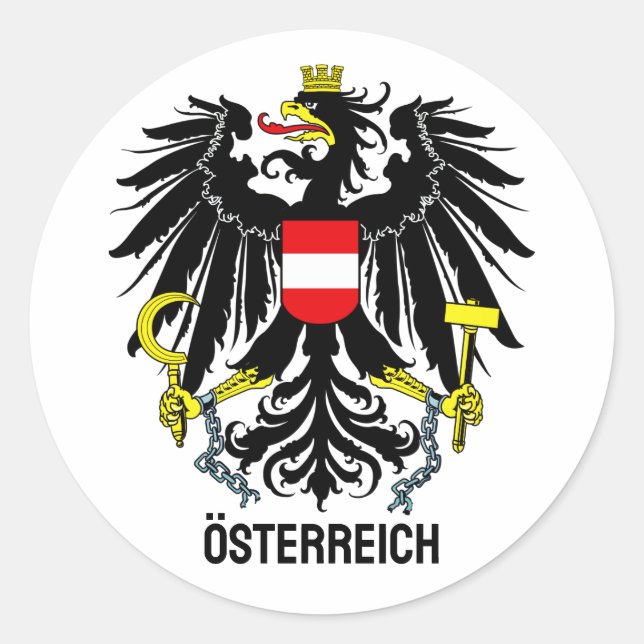 Austria coat of arms classic round sticker (Front)