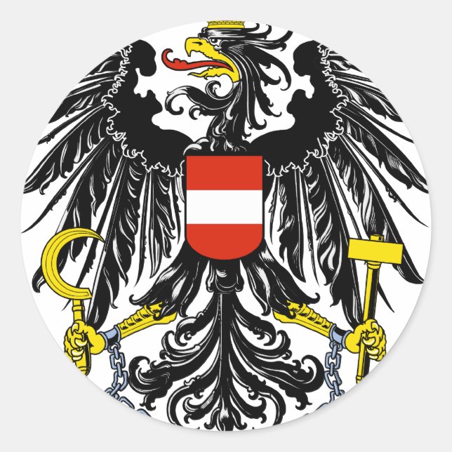 austria emblem classic round sticker (Front)