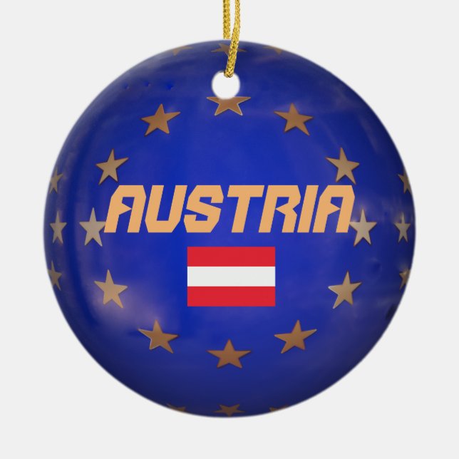 Austria European Union Ceramic Ornament (Front)