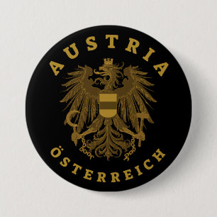 Austria Faux Gold Coat of Arms 3 Inch Round Button