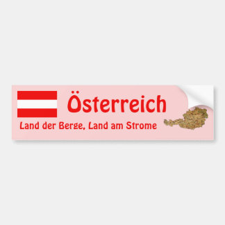 Austria Flag and Map Bumper Sticker