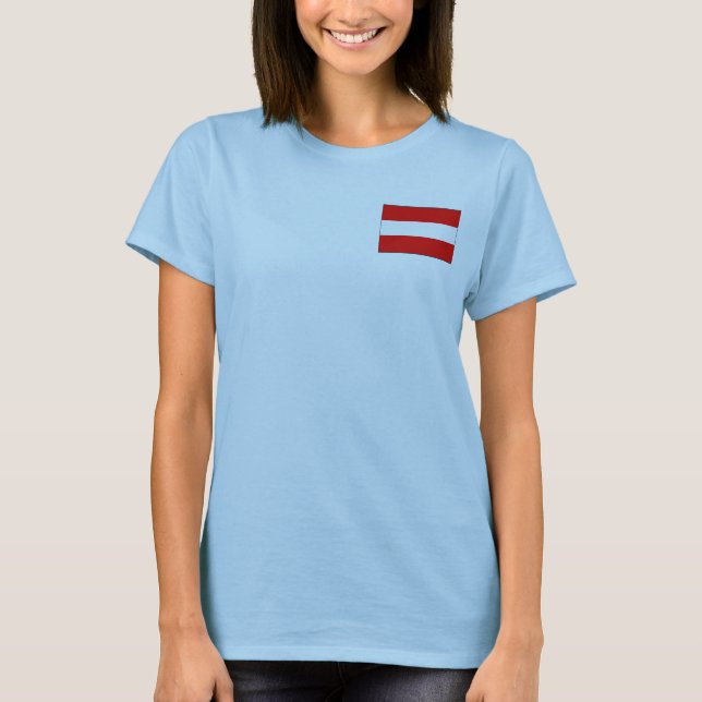 Austria Flag and Map dk T-Shirt (Front)