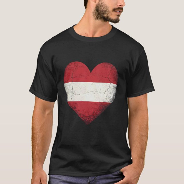 Austria Flag Austrian Roots 6 T-Shirt (Front)