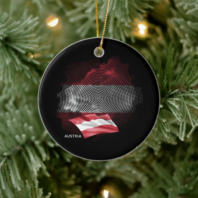 Austria flag ceramic ornament (Tree)