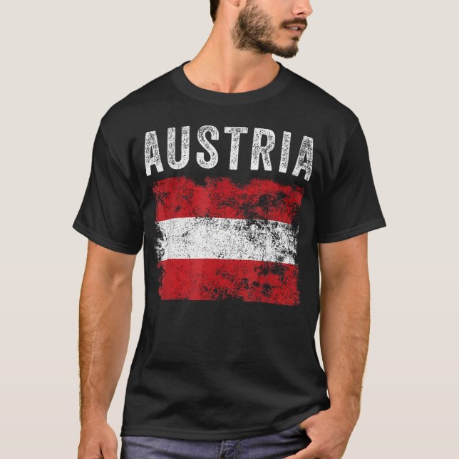 Austria Flag Distressed - - Austrian T-Shirt (Front)