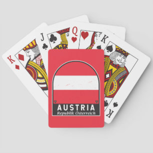 Austria Flag Emblem Distressed Vintage  Playing Cards