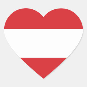 Austria Flag Emblem Heart Sticker