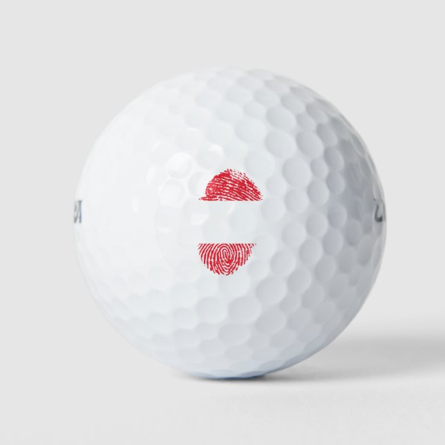 Austria Flag Fingerprint Country Pride Identity Golf Balls (Front)
