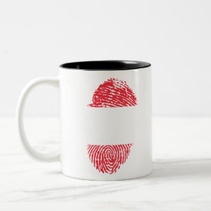 Austria Flag Fingerprint Country Pride Identity Two-Tone Coffee Mug