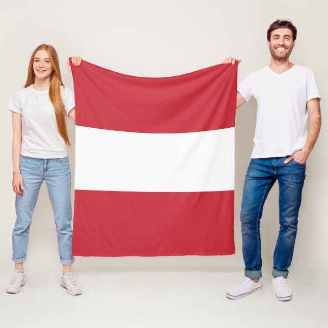 Austria flag fleece blanket (In Situ)