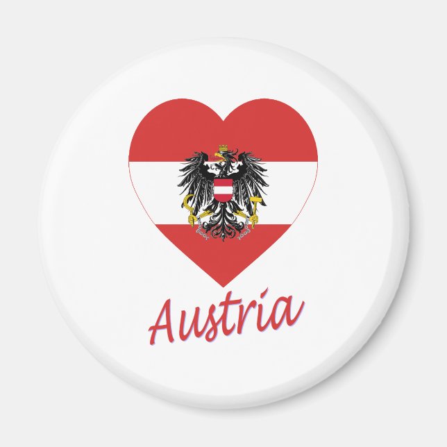 Austria Flag Heart Magnet (Front)
