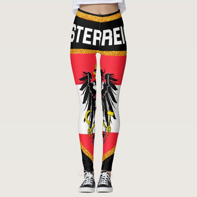 Austria Flag Leggings (Front)
