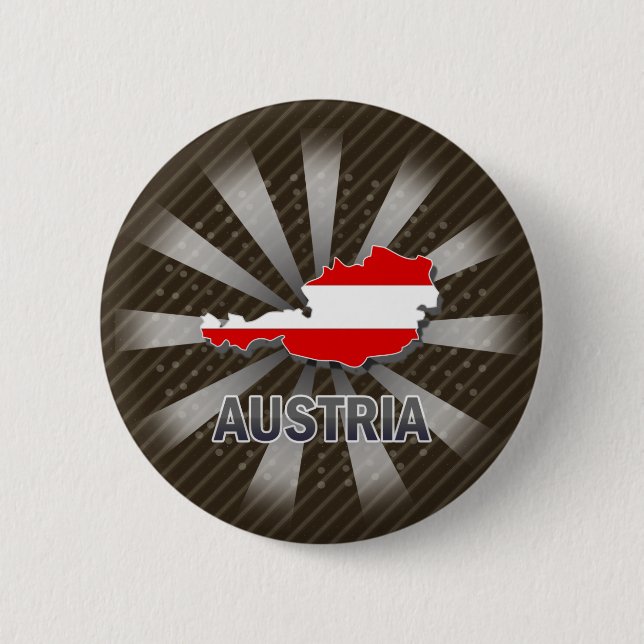Austria Flag Map 2.0 2 Inch Round Button (Front)