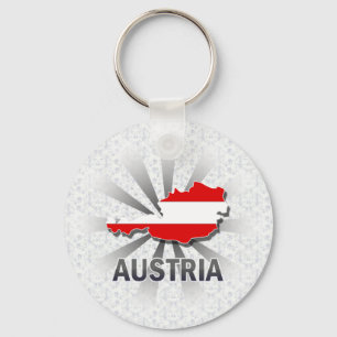 Austria Flag Map 2.0 Keychain