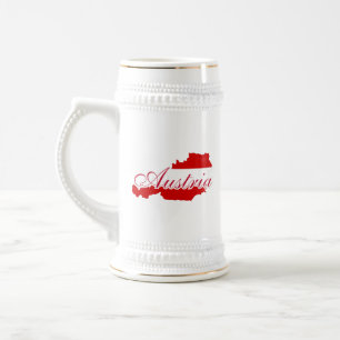 Austria flag map beer stein