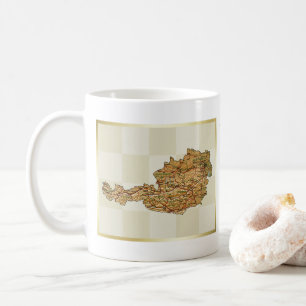 Austria Flag + Map Mug