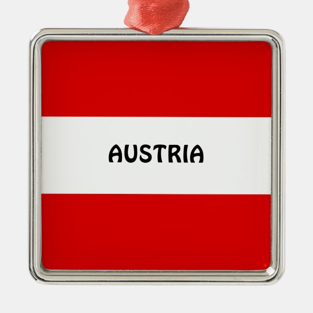 AUSTRIA: Flag of Austria Metal Ornament (Front)