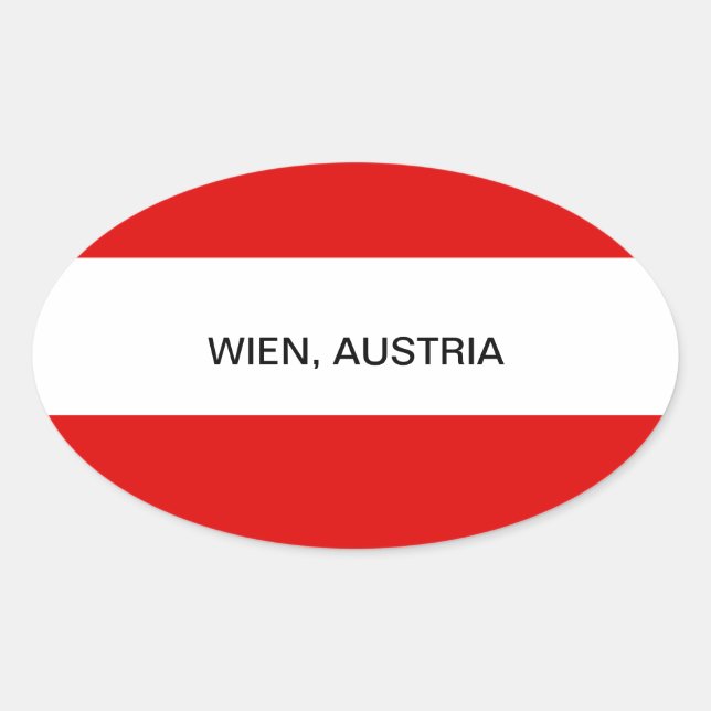 AUSTRIA: Flag of Austria--Wien Oval Sticker (Front)