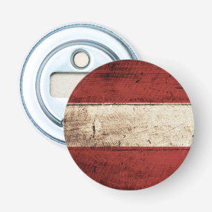 Austria Flag on Old Wood Grain Bottle Opener