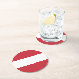 Austria flag round paper coaster