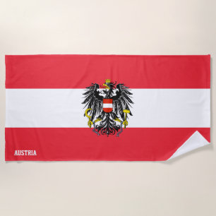 Austria Flag Splendid Patriotic Beach Towel