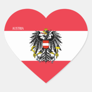 Austria Flag Splendid Patriotic Heart Sticker