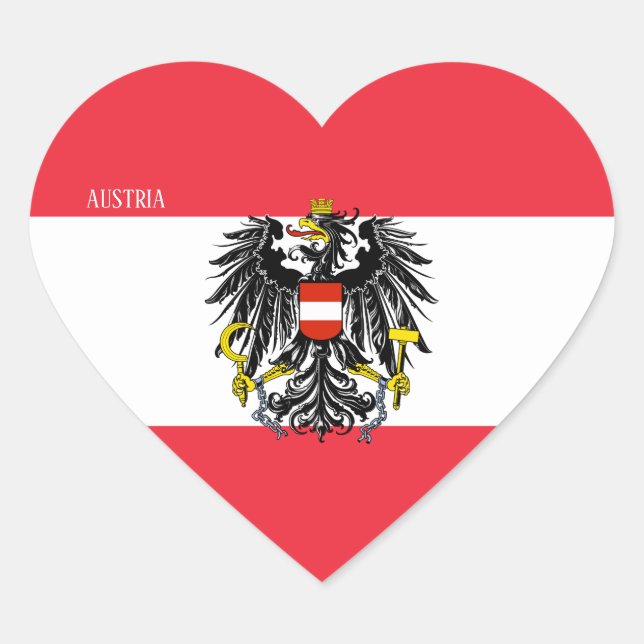 Austria Flag Splendid Patriotic Heart Sticker (Front)