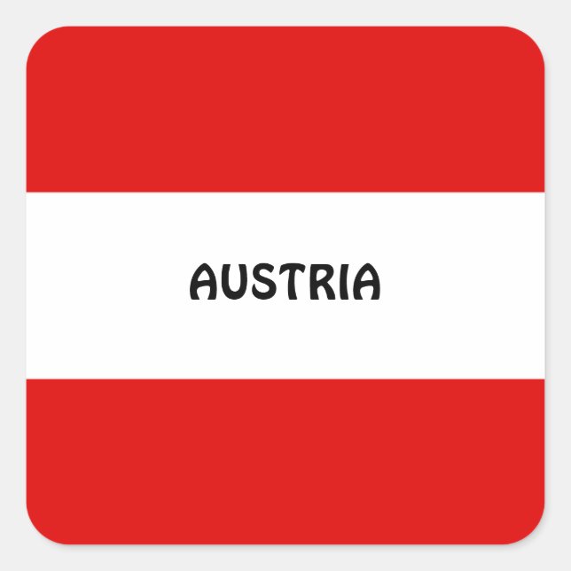 Austria, flag square sticker (Front)