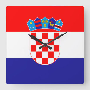 Austria Flag Square Wall Clock