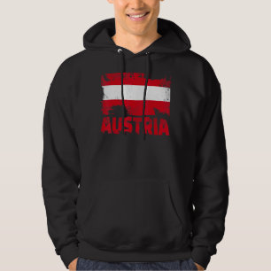 Austria Flag Vintage Distressed Austrian Grunge Tr Hoodie