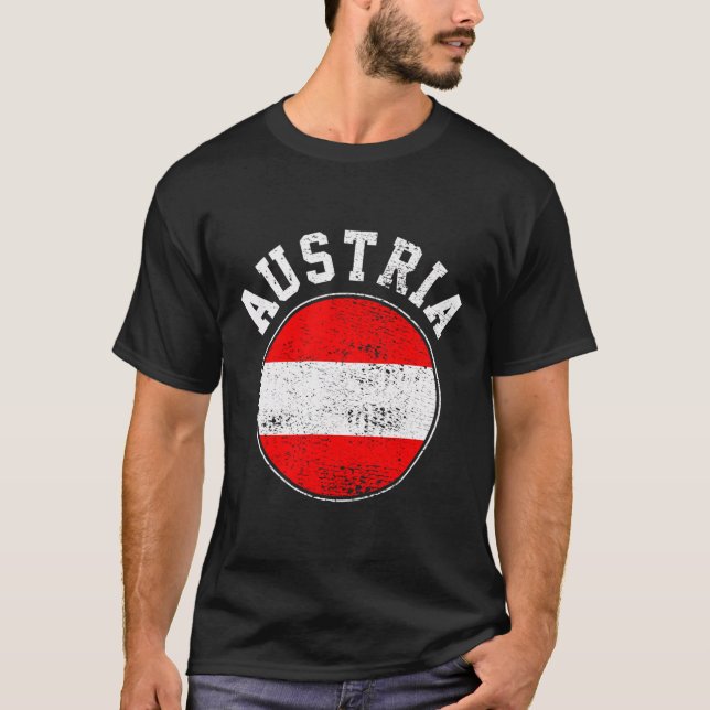 Austria Flag Vintage T-Shirt (Front)