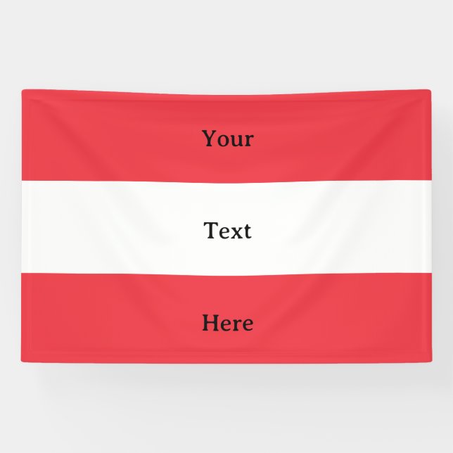 Austria Flag with Custom Text Banner (Horizontal)