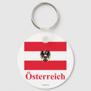 Austria Flag with Name in German Keychain