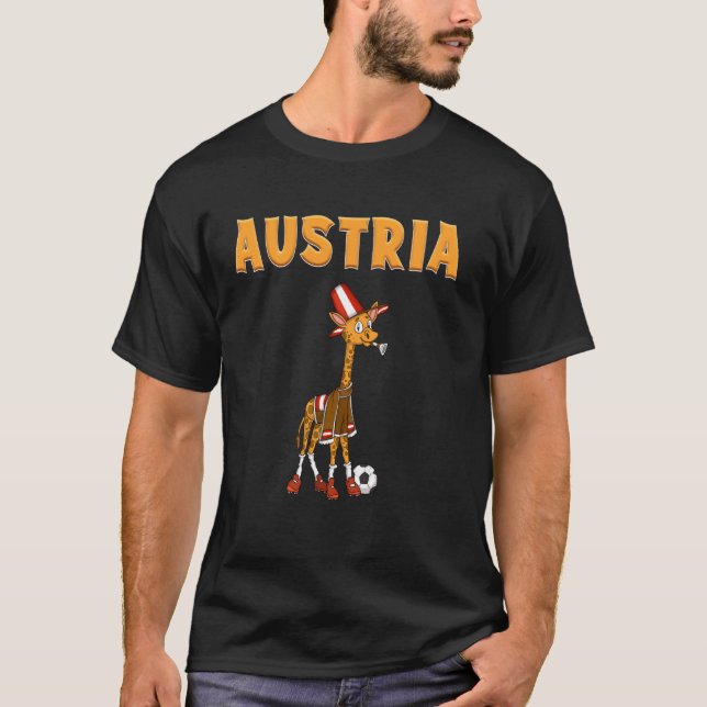 Austria Giraffe Austrian Fans T-Shirt (Front)