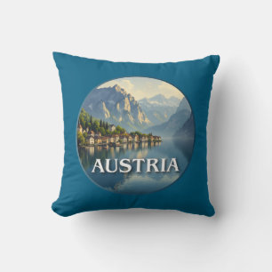 Austria Hallstatt European Union Throw Pillow