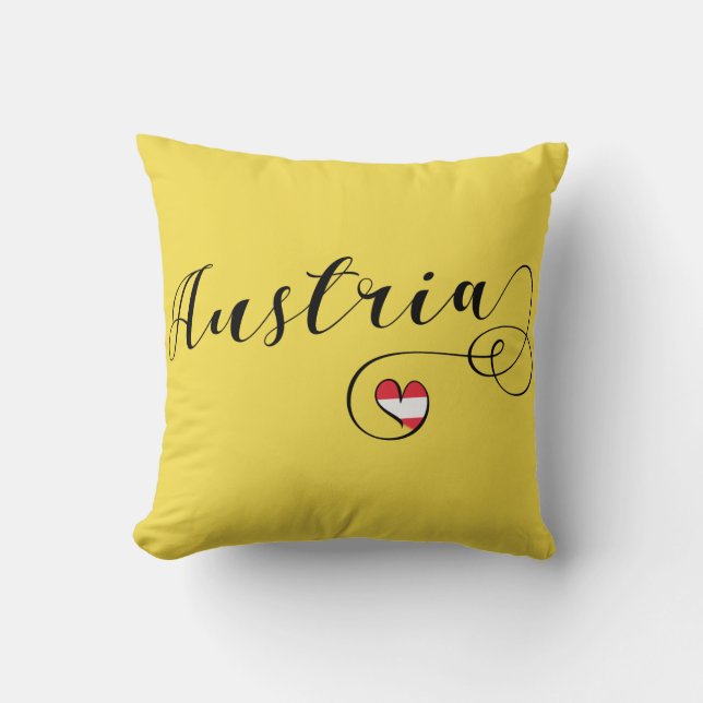 Austria Heart Throw Cushion, Vienna Throw Pillow (Front)