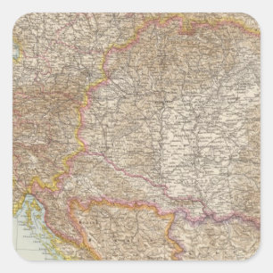 Austria Hungarian Empire Map Square Sticker