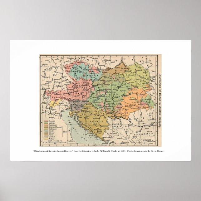 austria hungary 1911 map poster (Front)